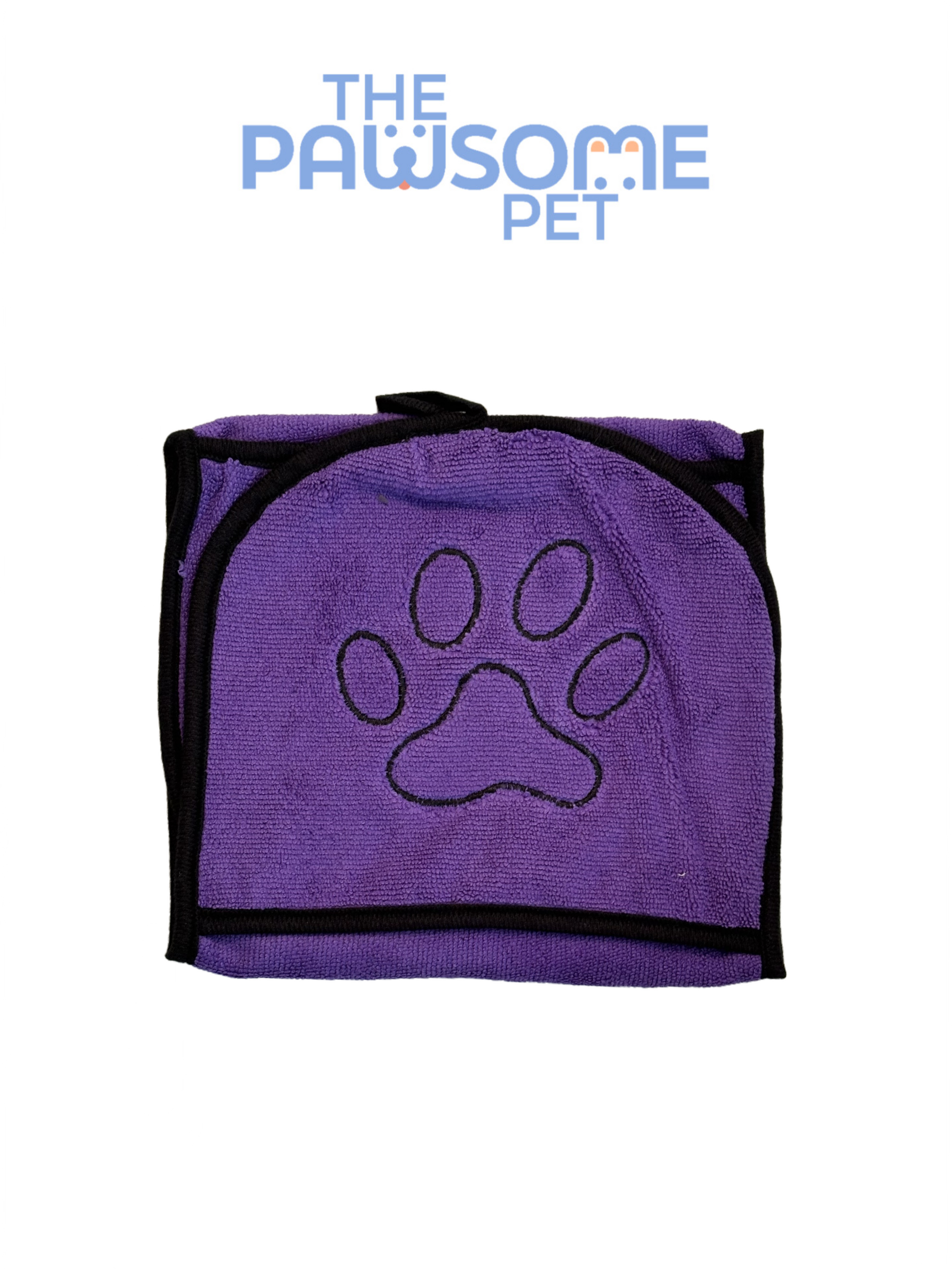 pet towel with two hand pockets purple