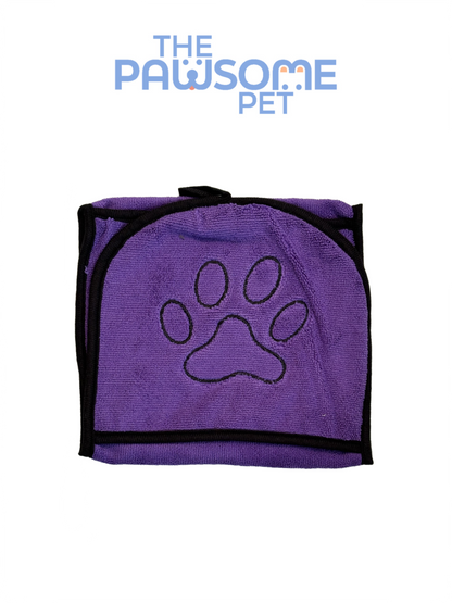 pet towel with two hand pockets purple