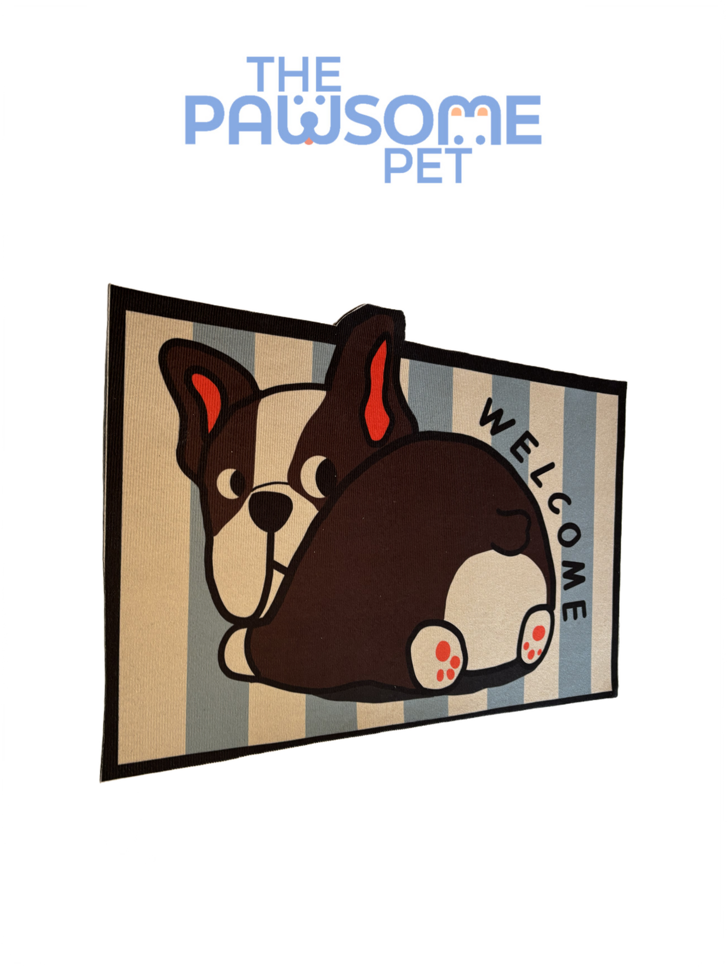 pet welcome mat blue