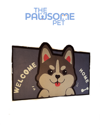 pet welcome mat purple