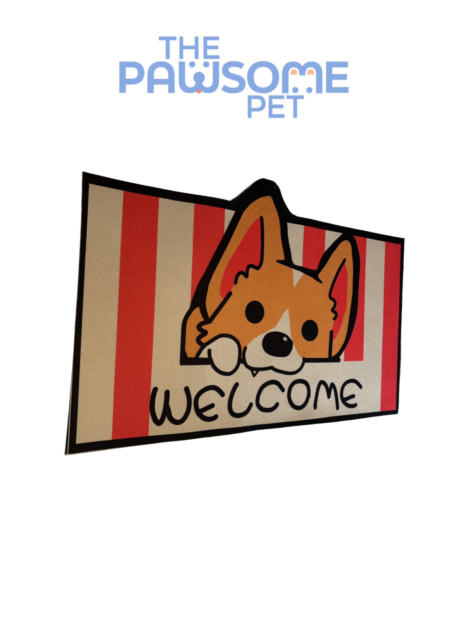 pet welcome mat red