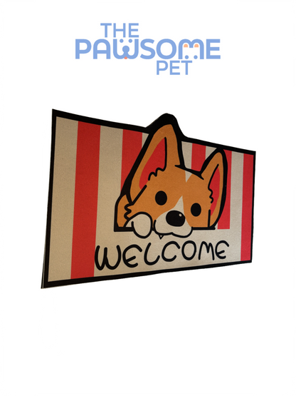 pet welcome mat red