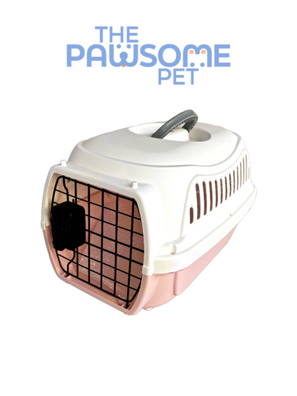 plastic pet carrier pink