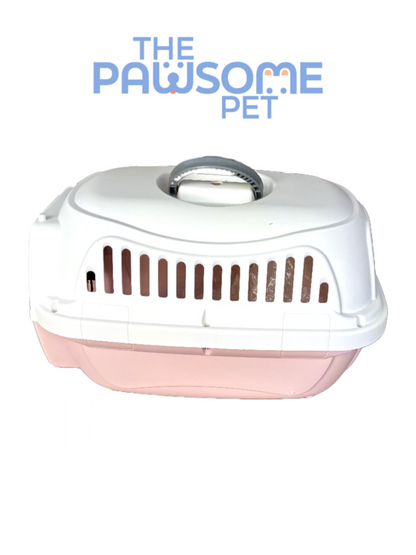 plastic pet carrier pink