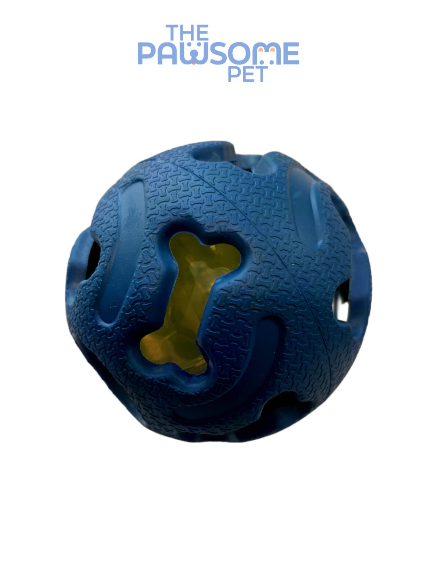 Rubber squeaky glowing ball blue