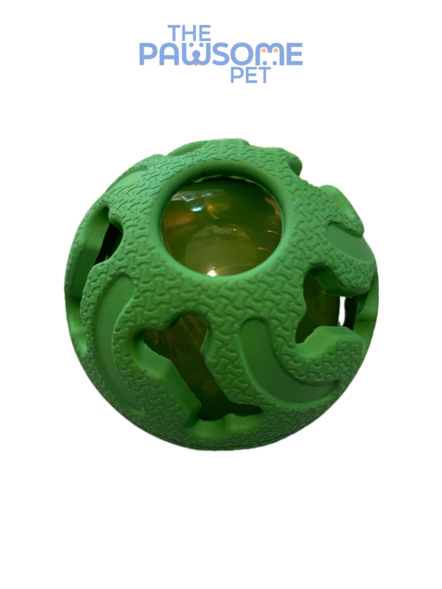 Rubber squeaky glowing ball green