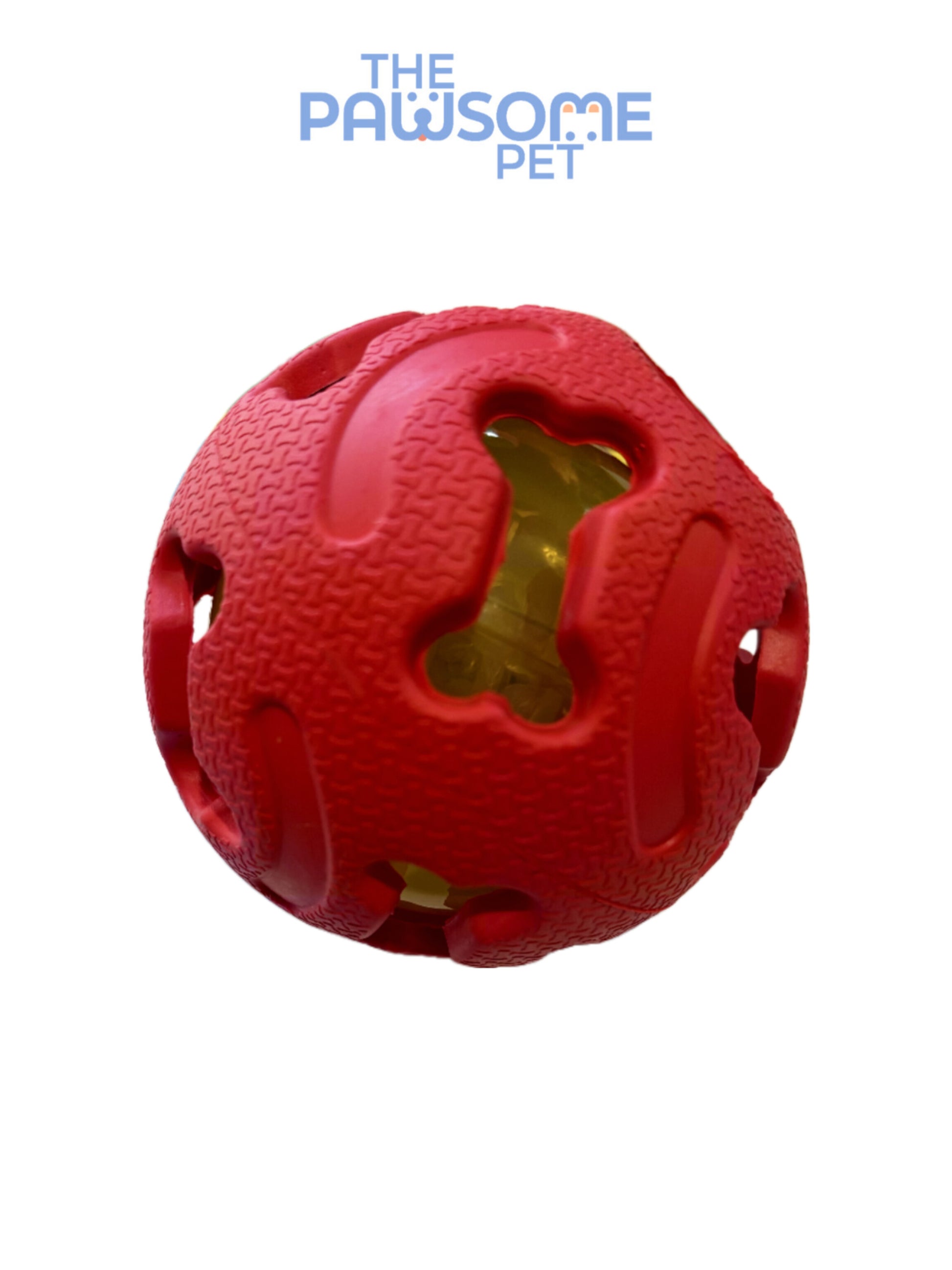 Rubber squeaky glowing ball red