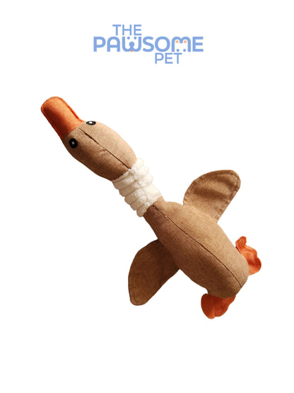 Pawsome's Plush Squeaky Linen DuckToy