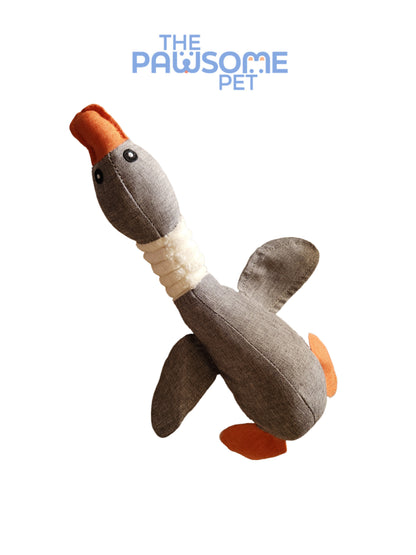 Pawsome's Plush Squeaky Linen DuckToy