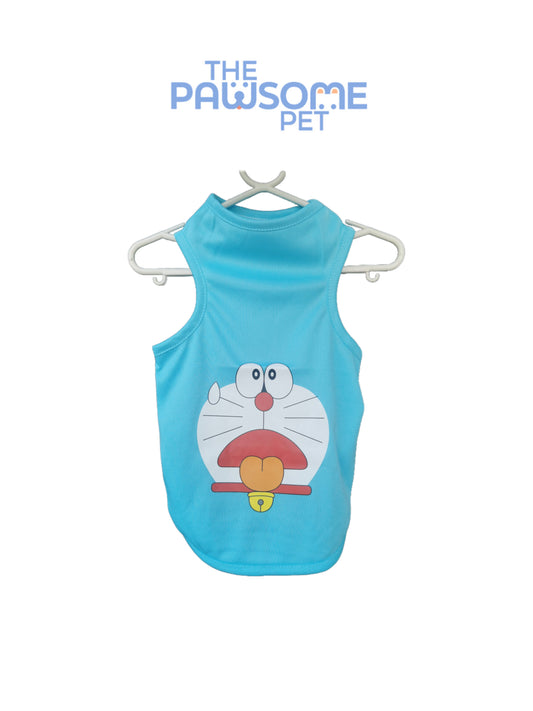 summer tank vest blue cat