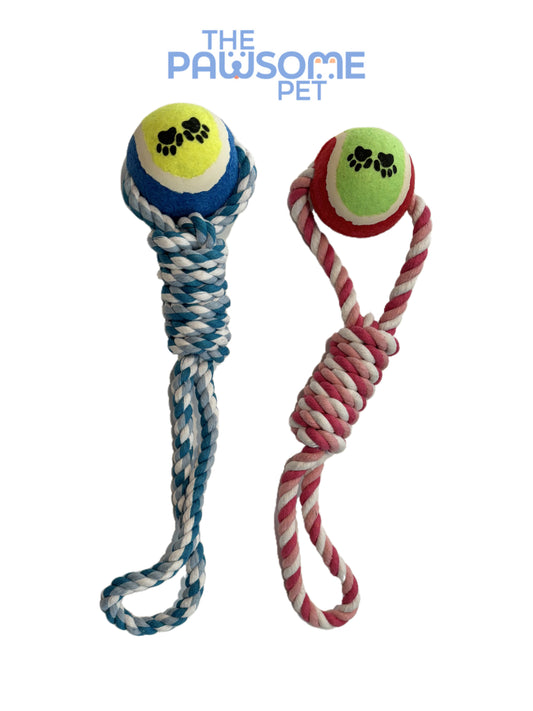 tennis ball with rope