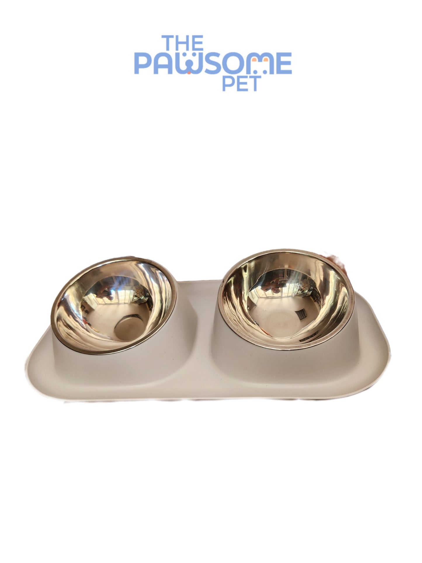 Pawsome's double bowl in plastic base