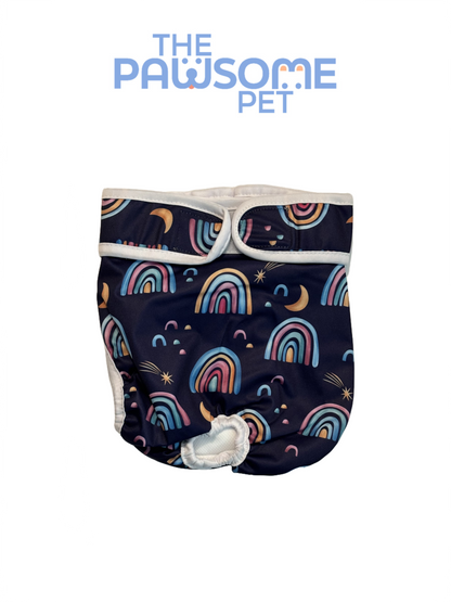 washable dog pants black rainbow