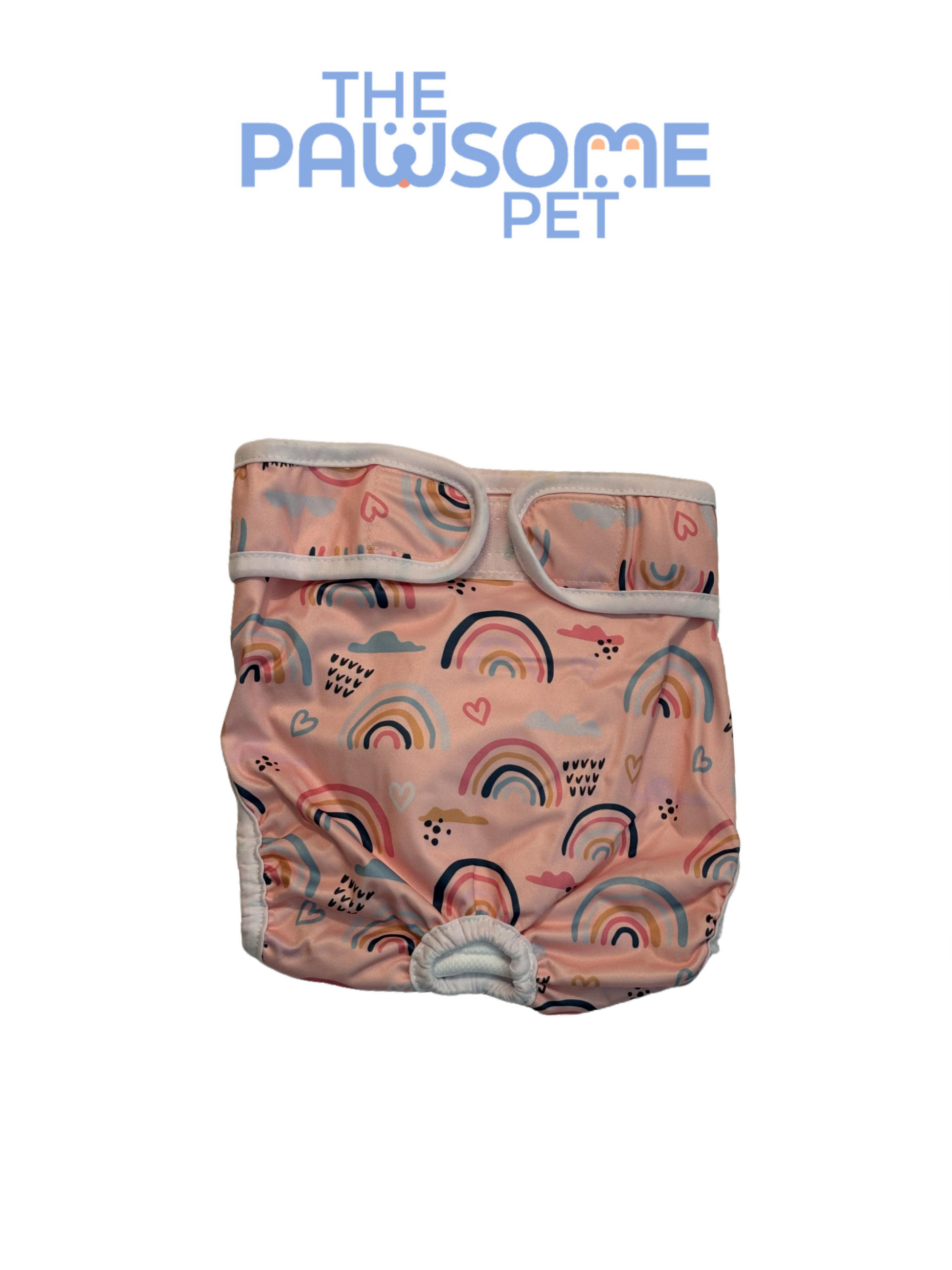 washable dog pants pink rainbow